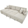 VYNXARIA U Shaped Sleeper Sofa, 122 inch Overisze - 2 in 1 Pull Out Bed, Sectional Sleeper Sofa with Double Storage Chaise for Living Room - 3 of 4