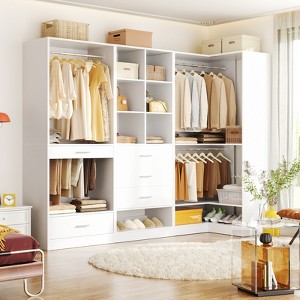 Aheaplus Corner Closet Oraganizer System with Drawers and Hanging Rods, Cube Storage Walk-in Closet System - 1 of 4