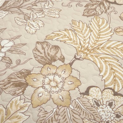 Sydney Neutral Reversible Cotton Floral Full/Queen Quilt Set
