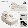Modern Chenille Accent Chair with Ottoman and Storage Armrest, Oversized Comfy Lounge Chair for Living Room, Apartment, or Bedroom–The Pop Home - 4 of 4