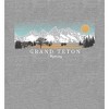 Adventure Society Grand Teton Wyoming Crew Neck Long Sleeve Heather Gray Adult Tee - 2 of 2