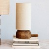 Storied Home Reclaimed Wood Table Lamp with Printed Cotton Chambray Shade Swivel Neck and Inline Switch Natural: Farmhouse Style, ETL/UL Listed - 3 of 4