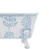 3.74" x 6.1" Embossed Blue Floral Design Metal Planter Bathtub Kitchen Bathroom Soap Dish Holder Tray - 4 of 4
