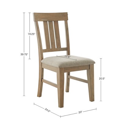 Gray Upholstered Linen Side Chair with Pinewood Frame, Set of 2