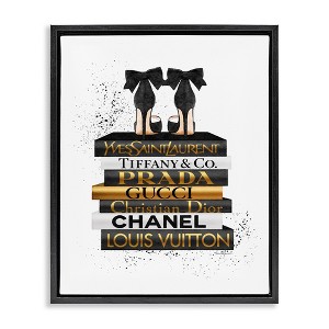Stupell Industries Black Gold White Glam Bookstack, 17" x 21" - 1 of 4