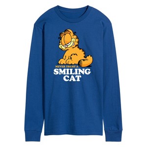 Men's - Garfield - Never Trust Smiling Cat Long Sleeve Graphic T-Shirt - 1 of 4