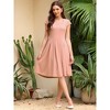 INSPIRE CHIC Women's Cap Sleeve Flare Square Neck Business Work A Line Pleated Dress - 2 of 4