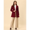 INSPIRE CHIC Women's Turn Down Collar Buttoned Business Casual Mid-Long Winter Coat - 3 of 4