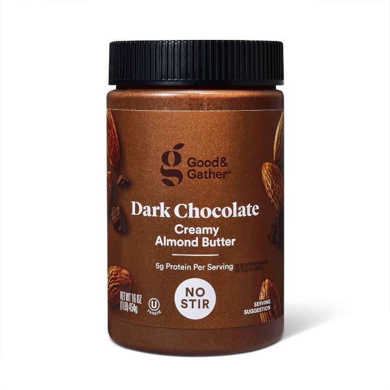 Dark Chocolate Almond Butter - 16oz - Good &#38; Gather&#8482;, 1 of 7