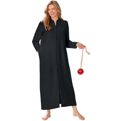 Dreams & Co. Women's Plus Size Plush Zip-Front Robe