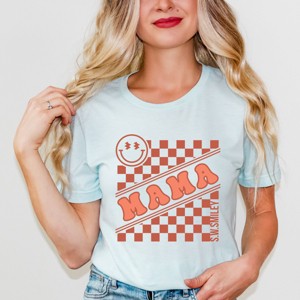 Simply Sage Market Mama Checkerboard Smiley Face Short Sleeve Tee - 1 of 4