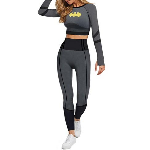 Batgirl Womens Cosplay Active Workout Outfits – Legging And Shirt