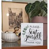 Funny Please Seat Yourself Farmhouse Bathroom Decor Wood Box Sign Rustic Vintage - 4 of 4