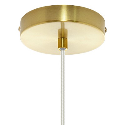 Green Glass Globe Pendant Light with Brushed Gold Finish