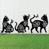 Collections Etc Floral Cutouts Cat Silhouette Metal Outdoor Garden Stake - Set of 3 - 2 of 2