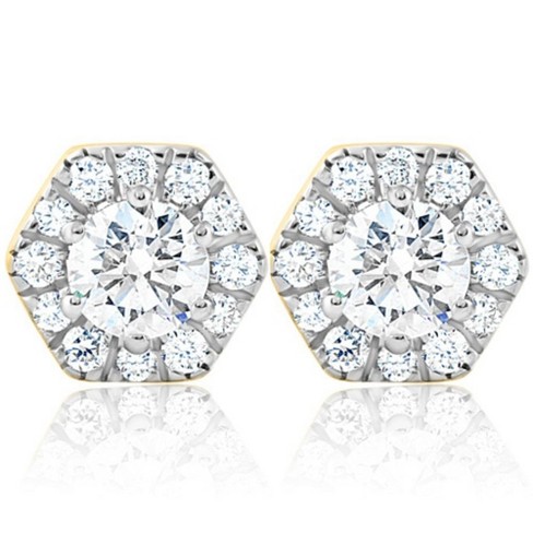 2ct. tw. White Halo Earrings, Lab Grown Diamond