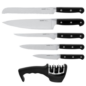 BergHOFF Contempo 6Pc German Steel Knife Set, Wood Case, 3 Stage Sharpener - 1 of 4