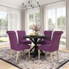 5-Piece Dining Set with Cross-Buck Round Table and 4 Tufted Chairs - 2 of 4