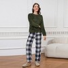 Women's Pink Fuzzy Knit Sweater & Plaid Pants Pajama Set - Cupshe - 4 of 4