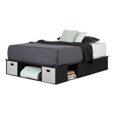 Black Queen Upholstered Storage Bed with Drawers
