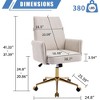 QingMoon Stripes Corduroy Office Chair, Adjustable Swivel Desk Chair, Ergonomic Computer Chair with Gold Base for Living Room and Study - 4 of 4