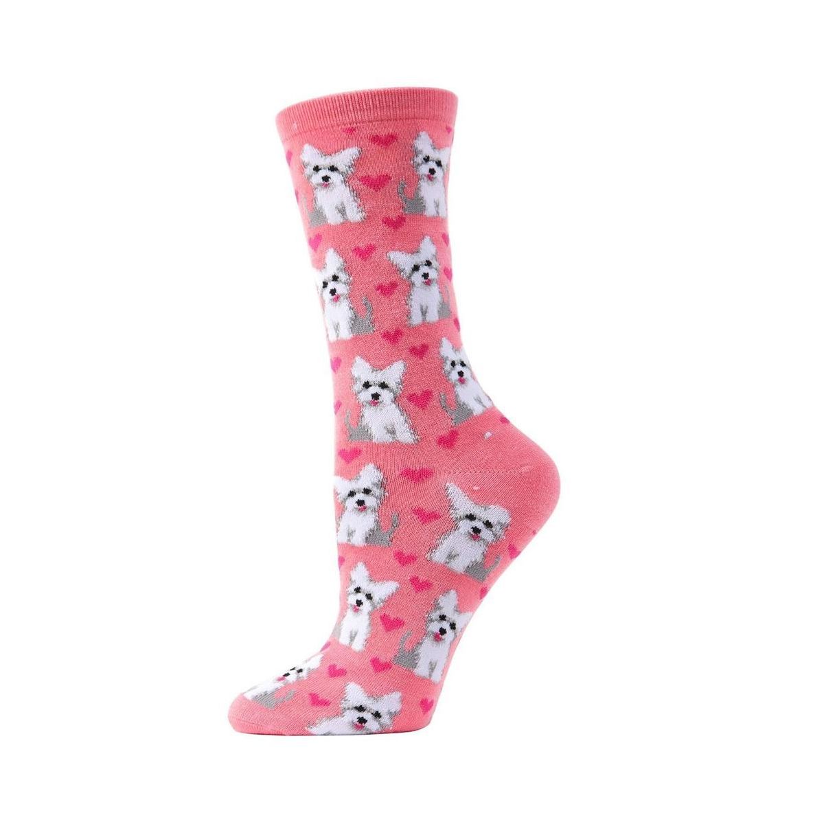 Memoi Puppy Love Bamboo Blend Crew Socks - thumbnail 5