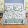 Collections Etc Floral Botanic Garden Scalloped Edge Quilt - 2 of 3