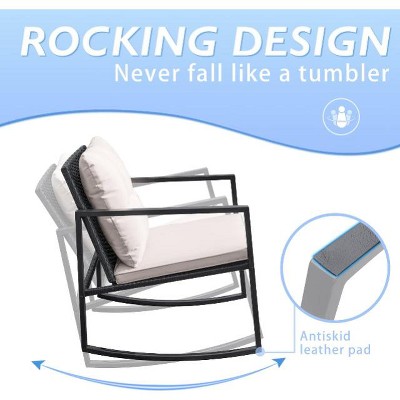 LLHZSY 3-Piece Wicker Rocking Bistro Set