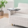 VASIP Multi-Functional Black Corduroy Sofa Bed w/ Pull-Out Design, Movable Tabletop & USB Ports | Perfect for Living Room & Bedroom - 2 of 4