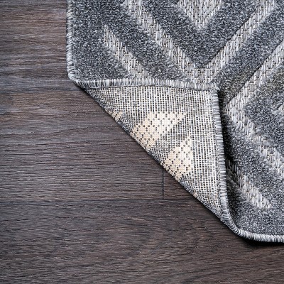 Mediterranean Vintage Geometric Dark Gray Synthetic Area Rug 4' x 6'