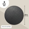 Juvale 12 Inch Black Cake Drum Set for Baking Supplies, Round Cake Boards for Desserts, 3 Pack - 4 of 4