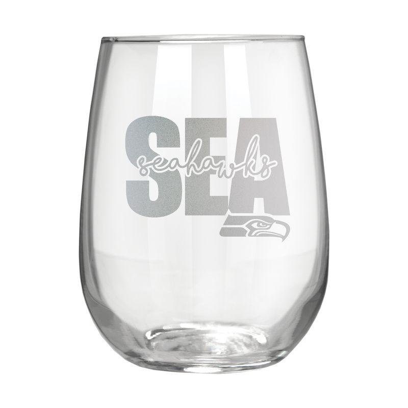 NFL Seattle Seahawks The Vino Stemless 17oz Wine Glass - Clear, 1 of 2