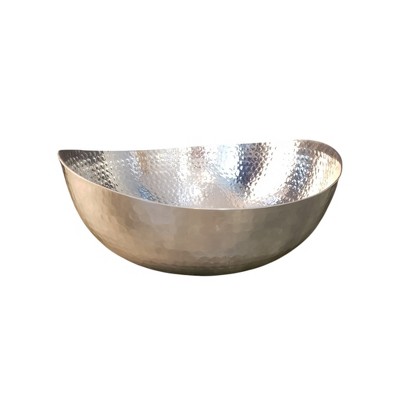HomeRoots Handcrafted 12" Hammered Stainless Steel Centerpiece Bowl