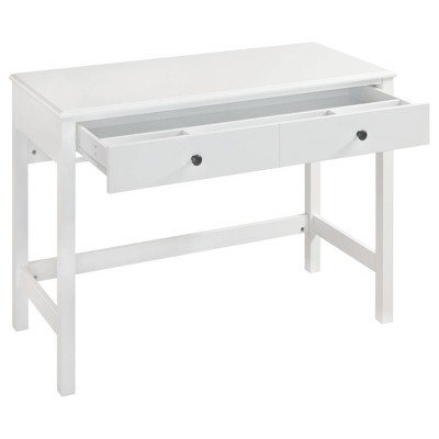 Transitional White Home Office Desk with Storage Drawer