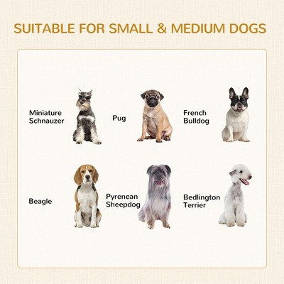 Small White and Black Wooden Dog Crate Table