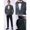 INSPIRE CHIC Men's Single Breasted Notch Lapel Business Stripes Pattern Blazer - 4 of 4