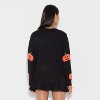 Women's Pumpkin Graphic Cardigan - Black - 3 of 3