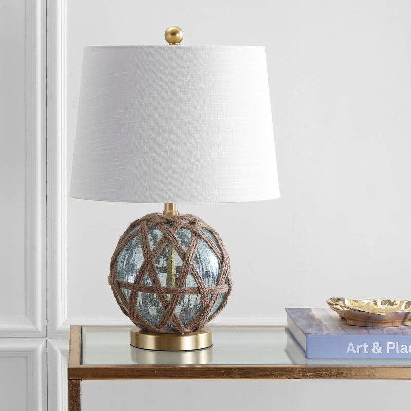 JONATHAN Y Andrews LED Glass/Rope Table Lamp, 5 of 9