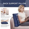 Hachikiko Velvet Back Support Pillow - Removable Cover, Curved Reading Pillow for Bed & Couch, Blue (23.5"x20"x5") - 2 of 4
