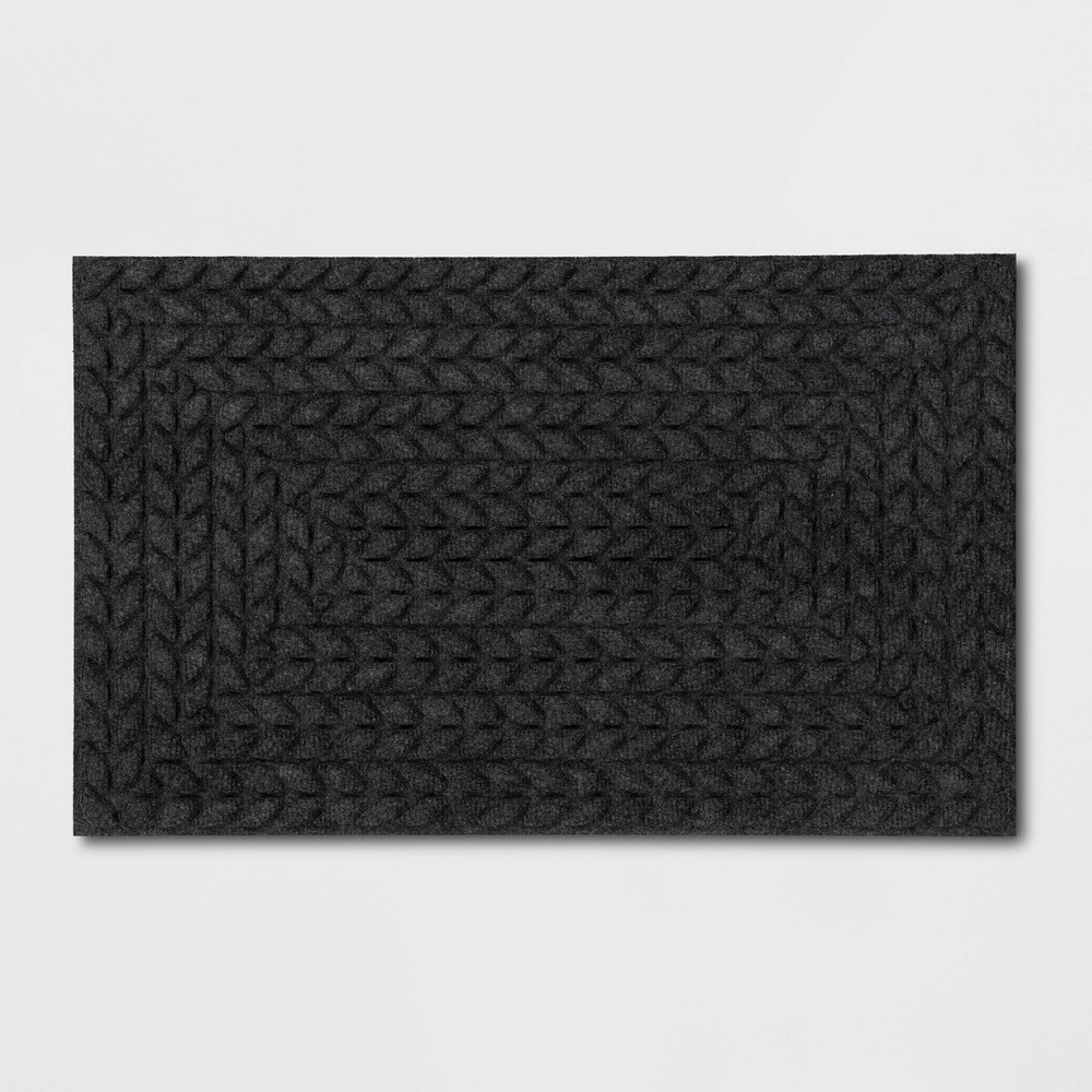 Photos - Doormat 1'6"x2'6" Absorbing Embossed Rope  Gray - Room Essentials™