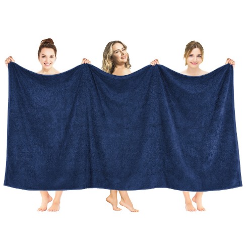 American Soft Linen 100 Cotton Oversized Bath Sheet 40 In By 80 In Bath Towel Sheet Navy Blue Target