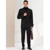 Lars Amadeus Men's Middle Length Double Breasted Notch Lapel Belted Pea Coats - 3 of 4