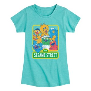 Girls' - Sesame Street - 123 Sesame Street Fitted Short Sleeve Graphic T-Shirt - 1 of 4