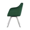 Simple Relax Upholstered Swivel Dining Arm Chair with Sloped Armrests in Green and Chrome - 4 of 4
