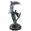 SPI Home Paradise Dolphin and Turtle Figurine – Brass Ocean Duo Sculpture, 7" Nautical Decorative Accent - 4 of 4