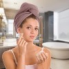 Super Absorbent Microfiber Hair Towel Wrap with Button Closure – Twist Turban for Quick Drying and Frizz-Free Hair - 2 of 4