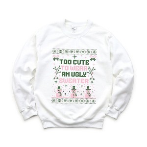 Simply Sage Market Women's Graphic Sweatshirt Too Cute Ugly Sweaters - 1 of 4