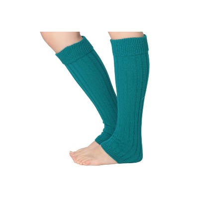 Isadora Paccini Women's 80s Style Ribbed Knit Tranquil Teal Temptation Leg Warmers for Parties & Sports Accessories