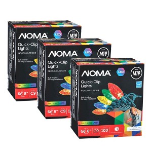 NOMA Quick Clip 66.8 Foot Corded Electric Adjustable 100 LED Durable Diamond Cut C9 Light Set Suitable for Indoor and Outdoor Use, Multicolor (3 Pack) - 1 of 4