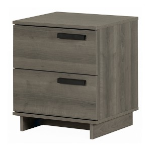 South Shore Cavalleri Nightstand with 2 Drawers Gray Maple - 1 of 4